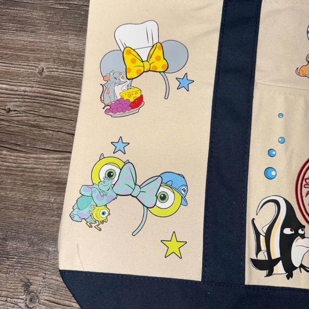 Trader Joe's Navy and Cream Pixar character Tote Bag - Picture 4 of 7